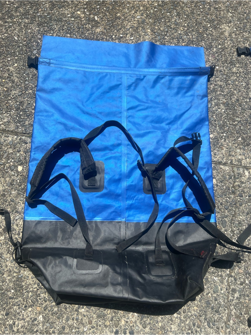 Cabela's Blue and Black Roll-Top Dry Duffel Pack